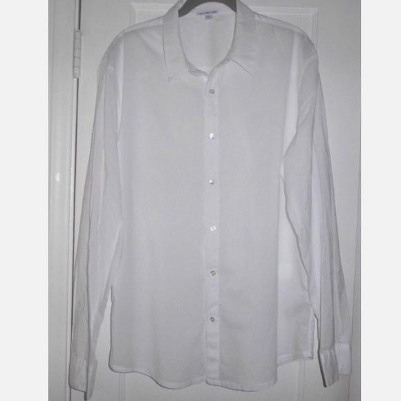 SALE James Perse Standard Men's Button Down Shirt White 0 (XS) 100% Cotton NEW - Picture 1 of 15